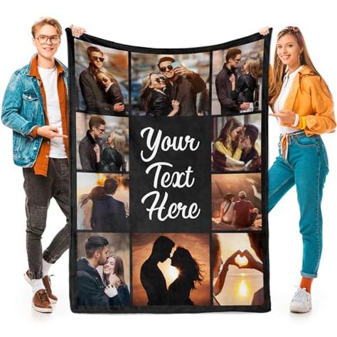 Custom Blanket with Picture Text Customized Blanket Thows Personalized Blanket Customizable Blanket Photo Blankets Customize Valentines Day Gifts for Mom Dad Couple Girlfriend Boyfriend Wife Husband Memory Blanket, Picture Blanket, Throw Blanket Gift, Blanket Gifts, Friends Valentines, Custom Blanket, Photo Blanket, Photo Memories, Personalised Blankets