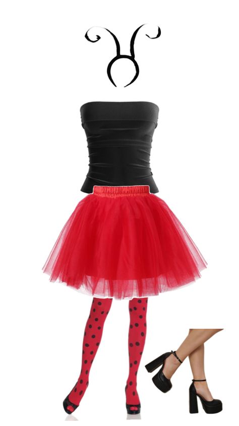 Red Tutu Costume Ideas, Tutu Costume Ideas, Red Tutu Costume, Diy Costumes For Women, Ladybug Costume, Diy Costumes Women, Red Tutu, Tutu Costumes, Casual Work Outfits