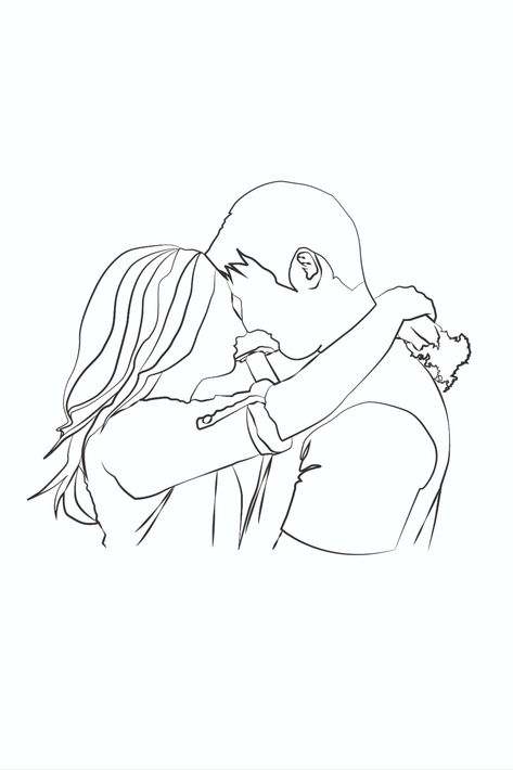 One Line Portrait, Line Art Couple, Line Art Portrait, Line Portrait, Line Animation, Line Art Vector, Art Couple, Couple Portrait, Portraits From Photos