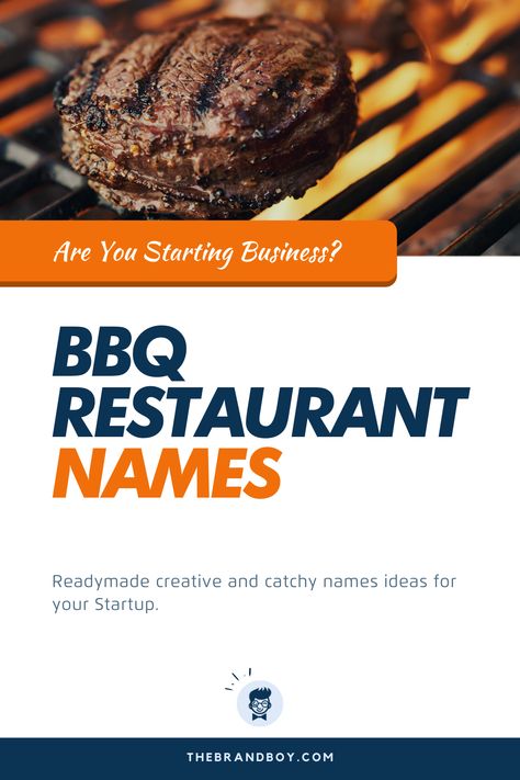 A BBQ restaurant is a very famous business idea within the US. If you are someone who is involved in trade, the BBQ restaurant idea is a great one for you.  #BusinessNames #CatchyNames #NamesIdea #SmallBusinessNames #BBQrestaurantNames Restaurant Names Ideas, Bbq Restaurant Design, Bbq Business, Bbq Store, Bbq Food Truck, Restaurant Layout, Bbq Shop, Shop Name Ideas, Bbq Night