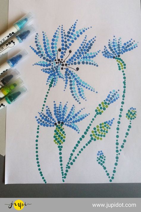 Things To Draw On Dotted Paper, Easy Dot Drawings, Dot Painting Flowers Easy, Marker Dot Art, Dot Art Painting Easy, Dot Flowers Painting, Dot Painting Ideas Simple, Doted Art Drawing, Dot Drawing Simple