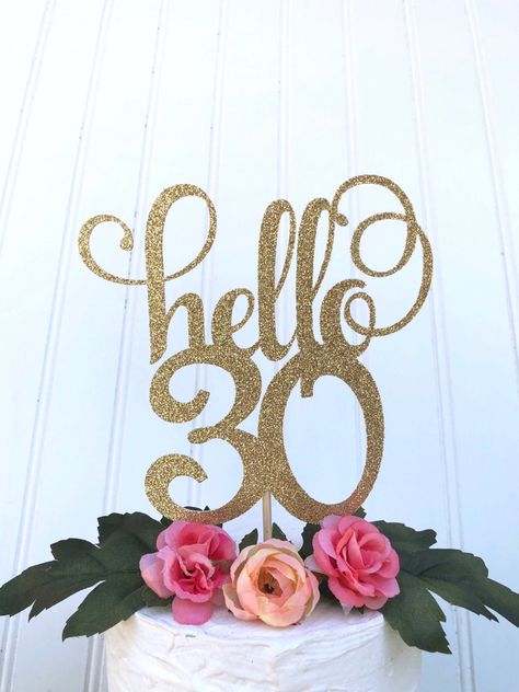 Sweet 30 Birthday, 30th Decorations, Hello 30 Cake, 30 Cake Topper, Thirty Af, 30th Birthday Ideas For Women, 30th Birthday Themes, 30th Birthday Cake Topper, 30th Birthday Bash