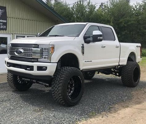 Ford 7.3 Powerstroke Diesel Trucks, White Ford F150, White Ford Truck F150, White Lifted Trucks, Lifted Ford Trucks F250, Lifted Ford F150, F 150 Truck, F250 Platinum, Ford F150 Lifted