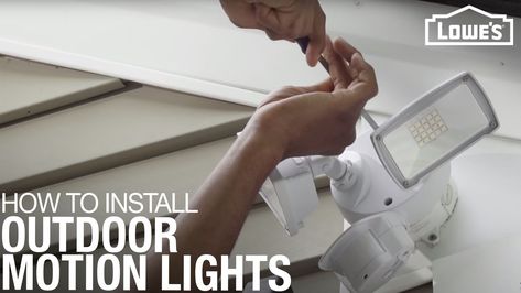 How To Install Recessed Lighting, Motion Lights Outdoor, Installing Recessed Lighting, Outdoor Security Lighting, Motion Light, Outdoor Flood Lights, Diy Sliding Barn Door, Motion Lights, Diy Electrical