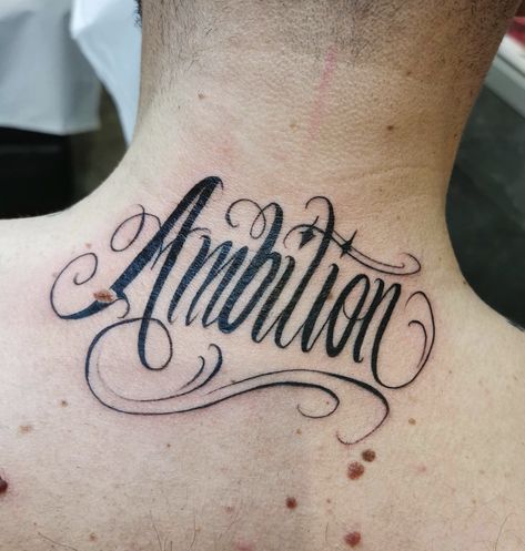 Ambition ambizione tattoos tattoo tatuaggio tatuaggi Casoria Casavatore Napoli Naples migliori migliore studio Campania tatuatore tatuatori Italia Italy for you me elegant super migliore like love uomo collo neck letters lettering letter Calligraphy chicano chic chicana lettere scrittura nome cool idea good amazing Ambition Tattoo, Letter Calligraphy, You Me, My Tattoos, Tattoo Lettering, For You, I Tattoo, Tattoos, Quick Saves