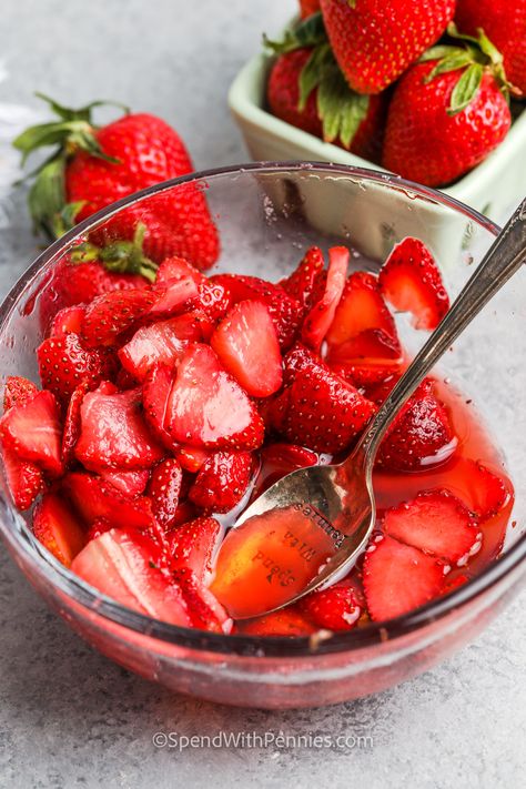 Macerated Strawberries, Strawberry Butter, Chicken Tacos Crockpot, French Toast Sticks, Homemade Vanilla Ice Cream, Pork Stir Fry, Spend With Pennies, Easy Banana Bread Recipe, Kinds Of Desserts