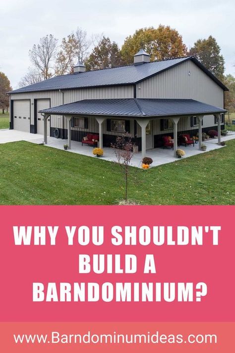 The issue with barndominiums involves the fact that most of them are metal. You cannot make the same field corrections with steel that are possible with wood, brick, or stone. If there is a problem with the fabrication of the materials, then you must wait on a replacement from the manufacturer. Barndominium Tips, Build Barndominium, Metal Building Homes With Shop, Build A Barndominium, Metal Barn House Plans, Morton Building Homes, Pre Engineered Metal Buildings, Metal Shop Building, Metal Building House Plans