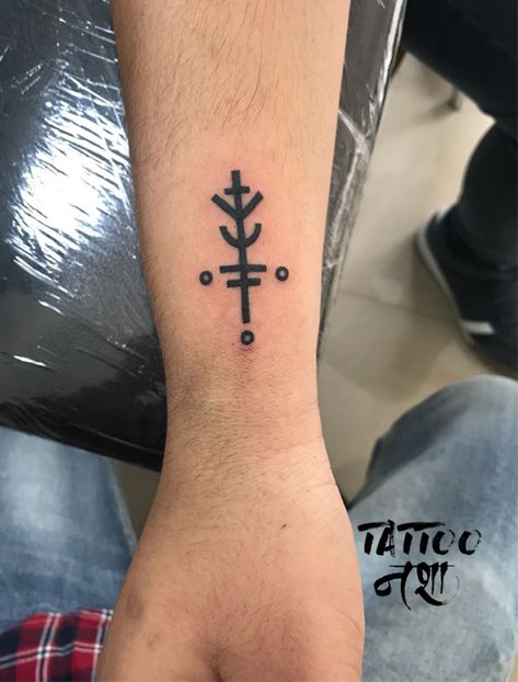 luck will follow me tattoo small tattoo on wrist by anurag chouhan @tattoo nasha Luck Will Follow Me Tattoo, Small Tattoo On Wrist, Tattoo On Wrist, Viking Tattoo Symbol, Karma Tattoo, Me Tattoo, Rune Tattoo, Arm Band Tattoo, Small Wrist Tattoos