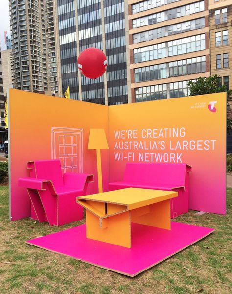 We were thrill to be given a chance to produced the 100% eco friendly Furniture and Fabric frame for the Telstra Wifi launch event in 4 different state of Australia . #reboard #telstra #hydepark #wifi #telstrawifi #ecofriendly Portable Display, Wall Signage, Fabric Frame, Eco Friendly Furniture, Card Board, Shop Fittings, Framed Fabric, Launch Event, Large Format