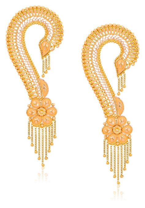 Indian gold jewellery design - Senco Gold 22k Yellow Gold Drop Earrings Indian Gold Jewellery Design, Custom Gold Jewelry, Earrings Amazon, Indian Gold Jewellery, Yellow Gold Drop Earrings, Pure Gold Jewellery, Bridal Necklace Designs, Gold Jhumka Earrings, Gold Earrings Wedding