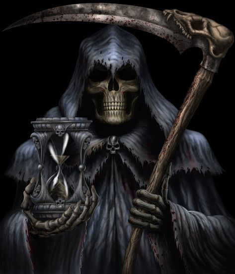 Verknipte Humor, Don't Fear The Reaper, Grim Reaper Tattoo, Reaper Art, Reaper Tattoo, Grim Reaper Art, Skull Pictures, The Grim Reaper, Ange Demon