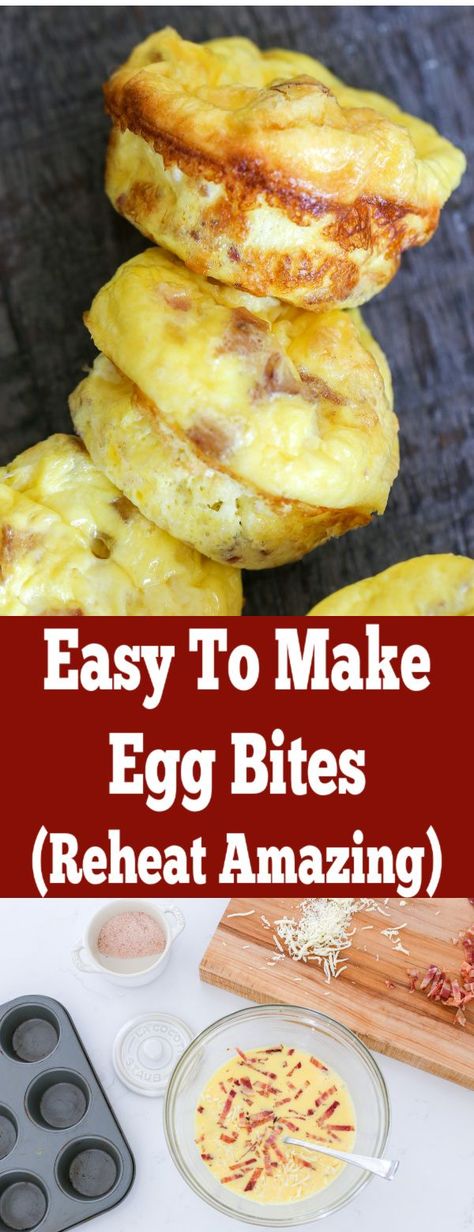 Bacon Egg Bites, Egg Bites Starbucks, Starbucks Egg Bites, Egg Bites Recipe, Easy Bacon, Breakfast Bites, Starbucks Copycat, Egg Diet, Egg Bites