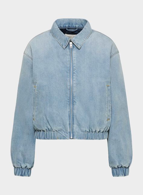 THE ’90S DENIM BOMBER | Aritzia Mango Clothes, Moda Denim, Minimalist Silhouette, 90s Denim, Pull & Bear, Denim Jumpsuit, Women's Coats & Jackets, Nordstrom Dresses, Denim Top