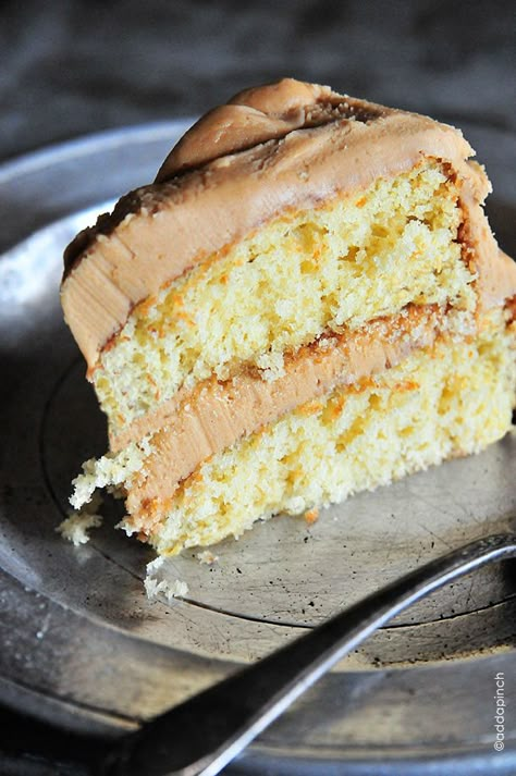 Southern Caramel Cake is always a favorite. A version of Butter Cake with Salted Caramel Buttercream Frosting that is scrumptious. Salted Caramel Buttercream Frosting, Southern Caramel Cake, Caramel Buttercream Frosting, Salted Caramel Buttercream, Caramel Buttercream, Buttercream Frosting Recipe, Homemade Cake, Caramel Cake, A Piece Of Cake