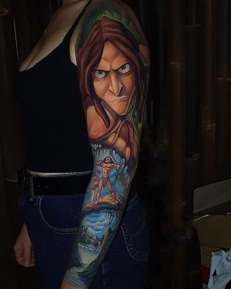 My Tarzan sleeve 🕺🏼 Tarzan Tattoo, Women Tattoos, Tarzan, Heart Tattoo, Portrait Tattoo, Cool Tattoos, Mansion, Tatting, Princess Zelda