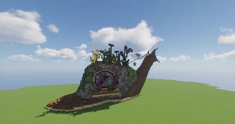 Snail House Organic Minecraft Map Minecraft Snail House, Snail Minecraft, Minecraft Snail, Mushroom Island, Snail House, Base Ideas, Small Castles, Cute Images For Wallpaper, Minecraft Map