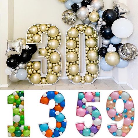 1M Giant Big Number 1 2 3 4 5 Balloon Filling Box Stand DIY Baby Birthday Organic Mosaic Number Decor Balloon Frame Anniversary 1 Balloon Mosaic, Balloons Stand, Balloon Frame, 5 Balloons, Birthday Decorations Kids, Mosaic Frame, Balloon Stands, Kids Party Decorations, Balloon Diy