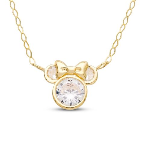 Mickey Mouse Necklace, Disney Necklace, Disney Gold, Gold Gift Boxes, Minnie Mouse Pink, Disney Gift, Zirconia Necklace, Cubic Zirconia Necklace, Cz Necklace