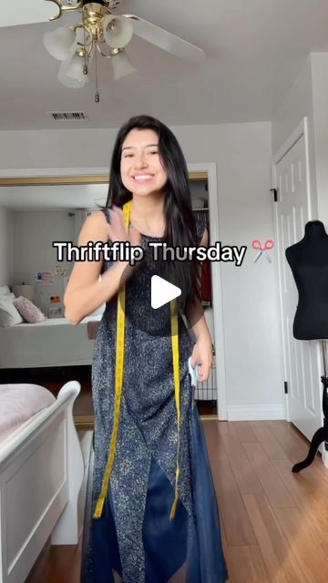 Tracy Garcia on Instagram: "Thriftflip this vintage dress with me✂️ Dancing: @klaveunderground #vintagedress #thriftflipthursday #thrifted #thrifteddress #upcycledvintage #sewing #sewingskills #upcycled #fashion #glitterdress #halterdress #salsadancing" Thrift Dress Transformation, Dress Upcycle Refashion, Upcycle Dress Refashioning, Upcycled Prom Dress, Thrift Upcycle Clothes, Upcycle Dress, Thrift Flip Clothes, Dress Makeover, Dress Upcycle