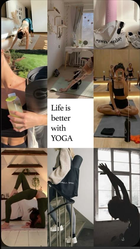 2024 Vision Board Yoga, Yoga Aesthetic Collage, Yoga For Vision Board, Yoga Benefits For Women, Yoga Goals Inspiration, Yoga Lifestyle Aesthetic, Yoga Astethic Photos, Yoga Body Goals, Yoga Asthetic Picture