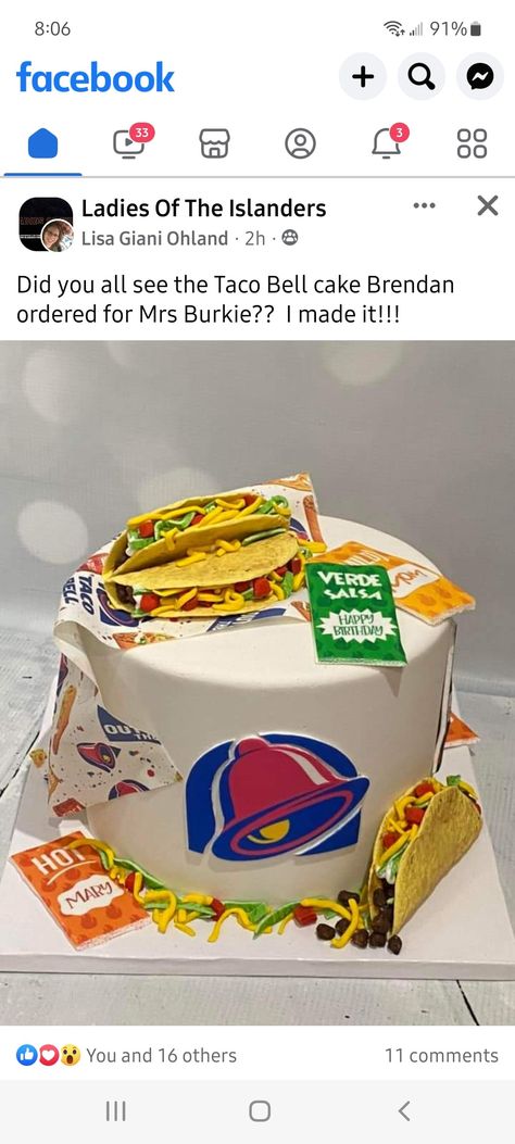 Taco Bell Birthday Cake, Taco Bell Cake, Taco Bell Wedding, Taco Bell, 16th Birthday, Bday Party, Hot Sauce, Amazing Cakes, Birthday Ideas