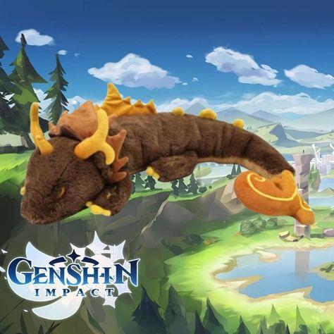 Genshin impact Plush Dragon Morax Dragon Form, Rex Lapis Dragon, Zhongli Dragon Form, Morax Dragon, Rex Lapis, Little Dragon, Cute Dragons, Cute Stuffed Animals, Pretty Stuff