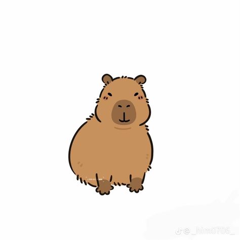 Capybara Illustration, Simple Graffiti, Fluffy Puff, Sketchbook Art Inspiration, Art Sketchbook, Spirit Animal, Drawing Reference, Easy Drawings, Art Sketches