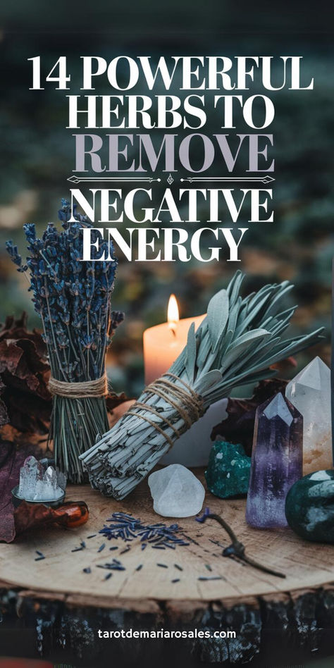 Discover the natural way to cleanse your space and spirit with 14 powerful herbs known for their ability to banish negative energy. From sage to rosemary, these herbs will help you create a protective barrier and invite positivity into your life. Perfect for anyone seeking tranquility and harmony. 🌱🔮 #HerbalMagic #PositiveEnergy #SpiritualCleansing Herbs For Peace And Harmony, Salt And Water For Negative Energy, How To Cleanse A House Of Bad Energy, Herbs To Remove Negative Energy, Signs Of Negative Energy In Home, Negative Energy Cleanse Home Burning Sage, Herbs To Cleanse Negative Energy, Herbs For Positive Energy, Cleanse Negative Energy Home