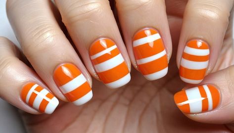 Bring a sunny twist to your nails with Fresh Orange-Striped Nail Art! Learn how to create this playful, bold look step-by-step, perfect for any season. Get ready for Instagram-worthy nails in just a few steps!... https://fitgag.com/fresh-orange-striped-nail-art/3468/ Nail Art Stripes, Fresh Orange, Striped Nails, Instagram Worthy, Get Ready, You Nailed It, Step By Step, To Create, Nail Art