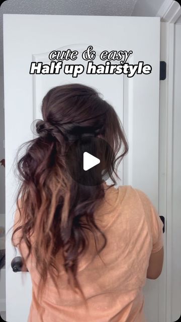 Amelia Gaerte on Instagram: "—Cute & easy half up hairstyle tutorial— 👉Save for later & follow for more 🫶  #halfuphairstyle #cutehairstyle #easyhairstyle #hairstyletutorial #quickhairstyles #hairstyleinspo #hairstylereels #hairstyleoftheday #hairstyleidea #hairtipsandtricks" Half Up Half Down Hair How To Tutorials, Easy Half Up Half Down Hairstyles Videos, Half Up Hairstyle Tutorial, Half Up Half Down Hairstyle Tutorial, Easy Half Up Half Down Hair Tutorial, Easy Hairstyles Half Up Half Down, Half Up Half Down Easy Hairstyles, Half Up Half Down Hairstyles Tutorials, Half Up Easy Hairstyles