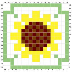 C2c Sunflower Crochet Blanket, C2c Sunflower, Crochet Lily, Crochet C2c Pattern, Solar Heat, Flower Chart, Crochet Graphs, Yarn Ideas, Knitted Patterns