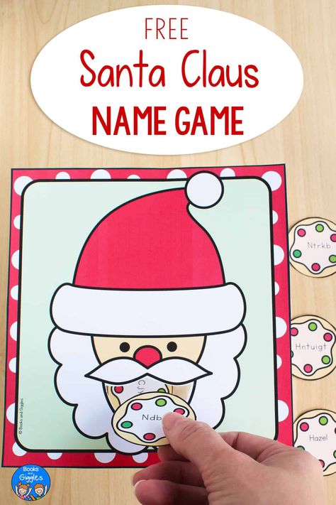 This hands on Santa name activity is a fun way for preschoolers to practice name recognition at Christmas time! Grab the free printable and learn all the engaging ways to play this holiday season. Cookie Sheet Activities, Santa Activity, Projects For Preschool, Name Activity, Teaching Preschoolers, Daycare Themes, Early Literacy Activities, Circle Time Activities, Black And White Cookies