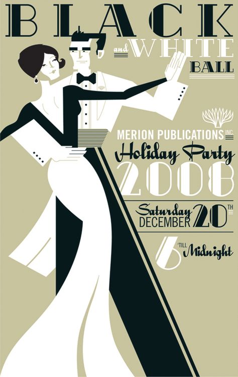 Poster inspiration. Love this by tom whalen : strongstuff illustration + design Black And White Ball Invitations, Black And White Ball Party Theme, Ball Invitation Design, Prom Invitations Ideas, Black And White Gala, Prom Invitations, Prom Invites, Black And White Ball, Ball Invitation