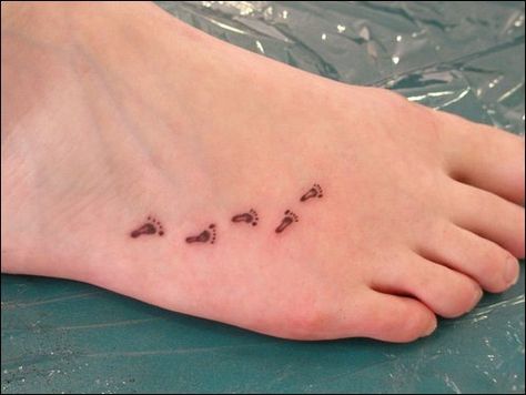 Footprints In The Sand Tattoo, Footprints Tattoo, Little Foot Tattoos, Footprints Poem, Poem Tattoo, Baby Footprint Tattoo, Tattoo On Foot, Name Tattoos For Moms