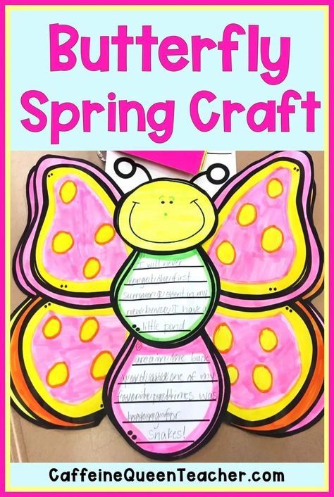 3rd Grade Crafts Projects, Spring Writing Activities, Butterfly Writing, Craft For Students, Writing Narratives, Spring Writing Activity, Season Activities, April Activities, Butterflies Activities