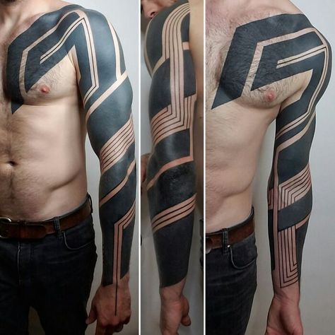 Freehand Geometric Blackwork By Ben Volt At Form8 Tattoo, San Francisco Ben Volt Tattoo, Tattoo Yakuza, Sacred Geometric Tattoo, Geometric Heart Tattoo, Blue Dragon Tattoo, Tattoo Prague, Black Line Tattoo, Astronaut Tattoo, Black Art Tattoo