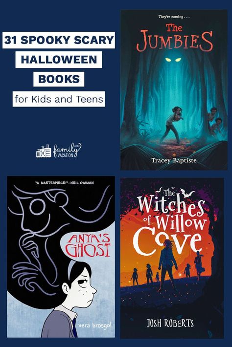 Scary Books For Kids, Best Halloween Books, Halloween Elementary, Teen Vacation, The Graveyard Book, Halloween Books For Kids, Scary Books, Spooky Movies, Library Lessons