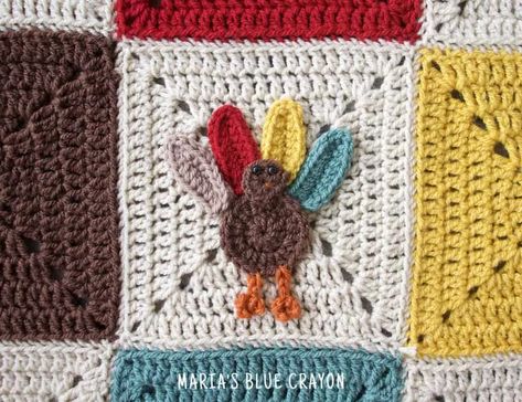 Crochet Turkey Pattern, Crochet Turkey, Turkey Applique, Reading Bible, Crochet Applique Patterns Free, Blue Crayon, Applique Tutorial, Turkey Pattern, Crochet Knit Stitches