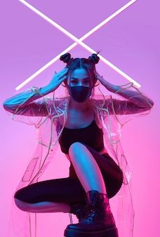 Cyberpunk Photoshoot, Neon Photoshoot, Cyberpunk Outfit, Neon Cyberpunk, Neon Photography, Neon Girl, Look Festival, Cyberpunk Girl, Photoshoot Studio