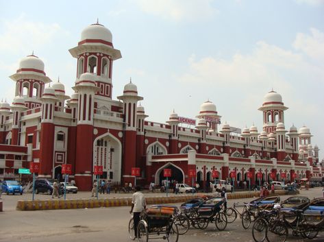 Charbagh Railway Station, Lucknow, Uttar Pradesh, India.  Construction 19010-1916 Lucknow Railway Station, Charbagh Railway Station, Indian Monuments, Shadow Images, New York City Vacation, British India, Editing Lightroom, India Facts, Editing Tricks