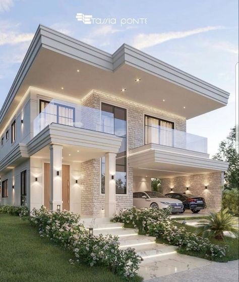 Modern Bungalow House Design, House Outer Design, Two Story House, Modern Bungalow House, Building House Plans Designs, House Arch Design, Modern House Facades, Modern Exterior House Designs, Architecture Model House