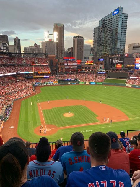 Baseball Stadium Aesthetic, Mlb Wife Aesthetic, Baseball Game Aesthetic, Skyline Aesthetic, Version Board, Mlb Stadium, Aesthetic Game, Mlb Stadiums, Cardinals Game