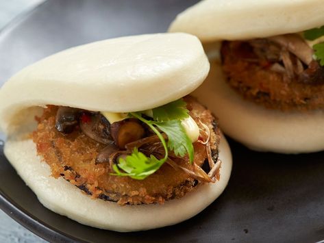 Mixed mushroom and panko aubergine bao buns | Cooking-cuisines – Gulf News Kewpie Mayonnaise, Bao Buns, Bun Recipe, Steamed Buns, Yummy Yummy, Us Foods, Buns, Flour, Vegetarian Recipes