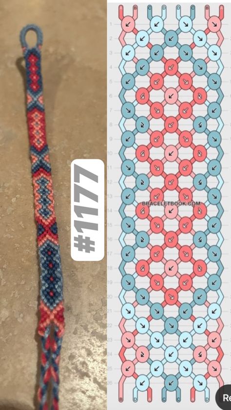 Cute summer friendship bracelet pattern Big Friendship Bracelet Patterns, Summer Friendship Bracelets Pattern, Wax Bracelets, Alpha Bracelet Pattern, School Bracelets, Bracelet Template, Bracelet Stuff, Bracelet Book, String Bracelet Patterns