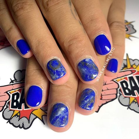 Ashley Cristobal on Instagram: “💙Inspired by lapis lazuli on @misslamuerta💙” Lapis Blue Nails, Lapis Lazuli Nails, Lapis Nails, Nail Idea, Lapis Blue, Nails Nails, Blue Nails, Stylish Nails, Lapis Lazuli