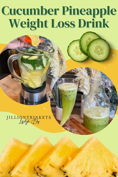 Cucumber Pineapple Weight loss Drink Juice Diet Plan, Easy To Digest Foods, Healthy Diet Smoothies, Pineapple Smoothie Recipes, Homemade Detox, Pineapple Drinks, Diet Drinks, Best Diet Plan, Fat Burner Drinks