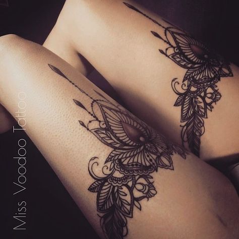 http://www.tattoo.com/blog/12-elegant-tattoos?nopaging=1 Garter Belt Tattoo, Voodoo Tattoo, Tattoo Son, Garter Tattoo, Muster Tattoos, Lace Tattoo, Jewelry Tattoo, Tattoos Gallery, Elegant Tattoos