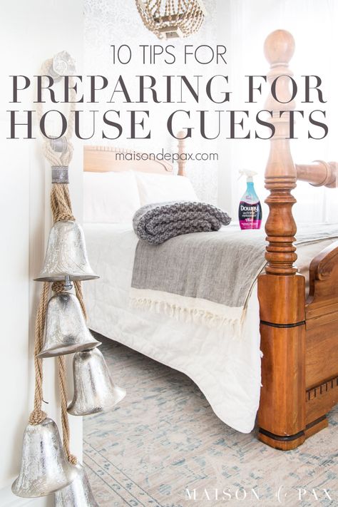 10 tips for getting your guest room ready for visitors! #guestroom #hosting Vintage Organization, Hosting Inspiration, House Guests, Farmhouse Side Table, Cute Dorm Rooms, Organization Inspiration, Room Transformation, Text Overlay, Overnight Guests