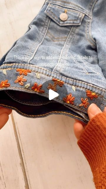 Laine Irene on Instagram: "Getting this jacket ready for fall 🍁 . . . #fallfashion #catandjack #embroidery #denimjacket #autumnmood" Denim Jacket Embroidery Ideas, Embroidered Jacket Diy, Jeans Jacket Embroidery, Where Is My Mind Piano, Jean Jacket Embroidery, Embroider Jeans, Denim Jacket Embroidery, Embroidery Jeans Jacket, Kids Denim Jacket