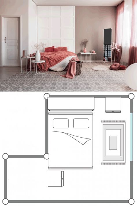 11 Awesome 10x12 Bedroom Layout Ideas - Home Decor Bliss L Shaped Room Layout Bedroom, 10x12 Bedroom Layout, King Size Bed Designs, Bedroom Layout Ideas, Bedroom Layout Design, Simple Bed Designs, Small Bedroom Layout, Bedroom Arrangement, Guest Bedroom Makeover